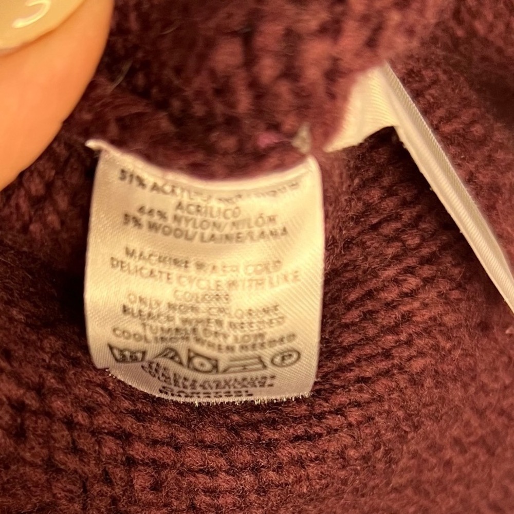 Ann Taylor Colorblock Striped Crew Neck Sweater Pink Red  Burgundy Size S Wool - Picture 4 of 5